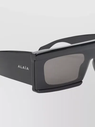 Alaïa Rectangular Frame Dark Lenses Sunglasses Design In Black