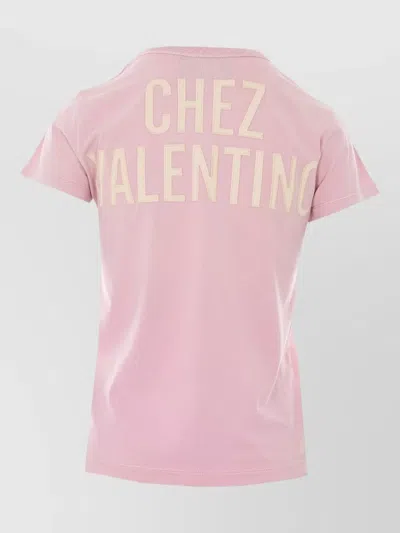 Valentino Garavani Printed Cotton T-shirt Clothing In Pink