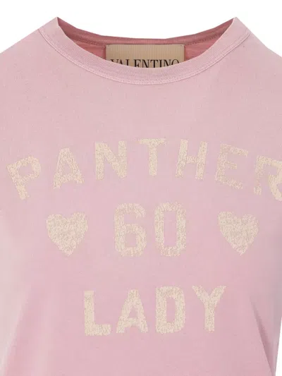 Valentino Garavani Printed Cotton T-shirt Clothing In Pink
