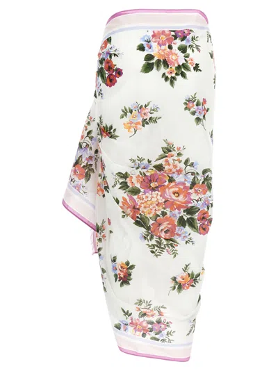 Dolce & Gabbana Women Cotton Beach Wrap With Floral Print