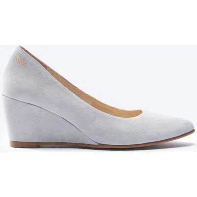 Viscata Verona Suede Wedges In Ash Grey