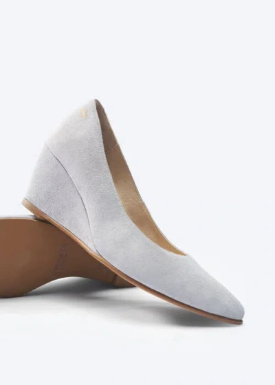 Viscata Verona Suede Wedges In Ash Grey