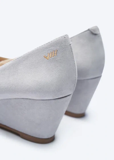 Viscata Verona Suede Wedges In Ash Grey