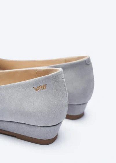 Viscata Roma Suede Flats In Ash Grey