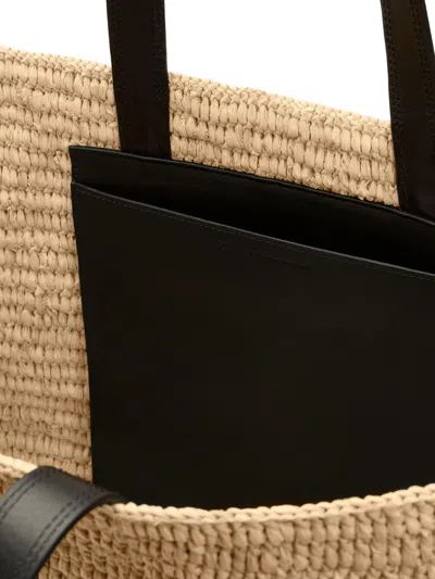 Ami Alexandre Mattiussi Ami Paris Women Ami De Coeur Raffia Shoulder Bag In Brown