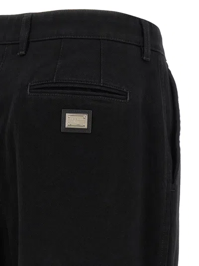 Dolce & Gabbana Women Wide-leg Cotton Jeans In Black