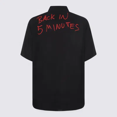 Vivienne Westwood Mens Black Open 24h Bowling Short-sleeves Woven Shirt Xl