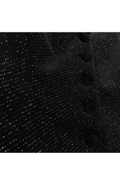 River Island Sparkle Button Front Waistcoat In Black