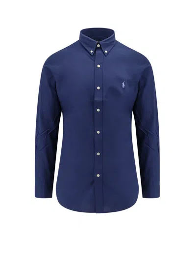 Polo Ralph Lauren Camicia Bd In Popeline Stretch Slim-fit Shirt In Blue