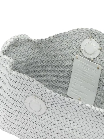 Dragon Diffusion Shoulder Bag Woven Texture Braided Strap In White