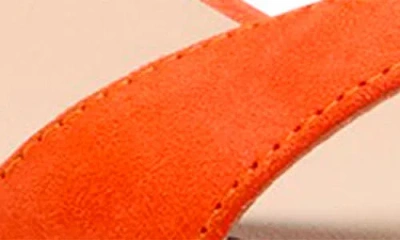 Stuart Weitzman Nudist Suede Ankle-strap Kitten Sandals In Orange