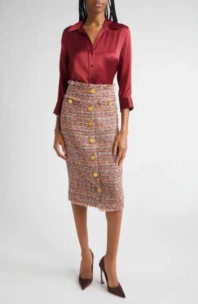 L'agence Tyler Blouse In Dark Bordeaux In Burgundy