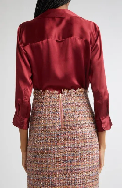 L'agence Tyler Blouse In Dark Bordeaux In Burgundy