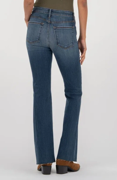 Kut From The Kloth Ana Fab Ab Braided Belt Loop High Waist Flare Jeans In Blue
