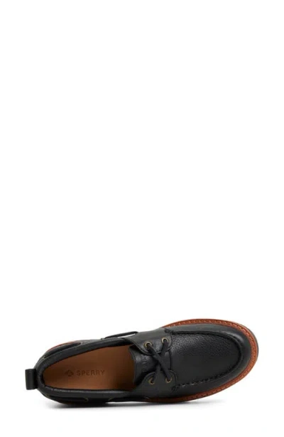 Sperry Authentic Original 3-eye Lug Sole Boat Shoe In Black