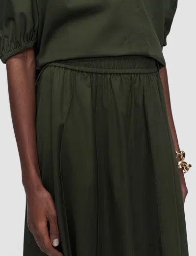 Joseph Womens Palm Leaf Manar Elasticated-waist Cotton-sateen Midi Skirt In Green