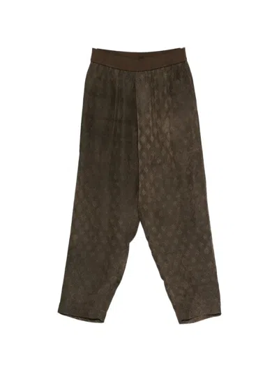 Uma Wang Patterned Trousers In Brown