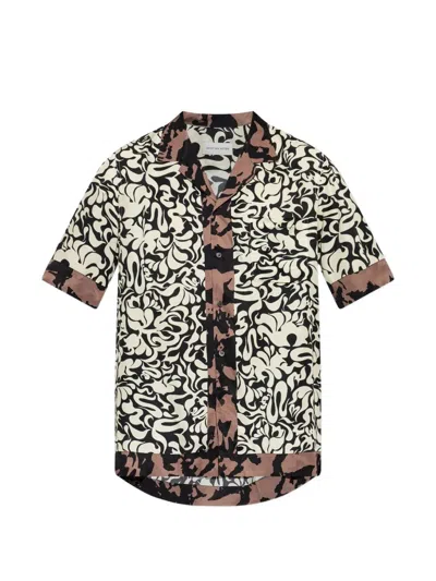 Dries Van Noten Short-sleeve Abstract Pattern Shirt With Camp Collar In Multi