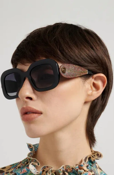 Etro 52mm Gradient Rectangular Sunglasses In Black