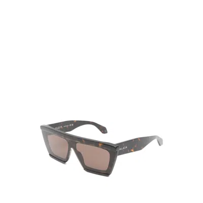 Alaïa Rectangular Acetate Sunglasses In Brown