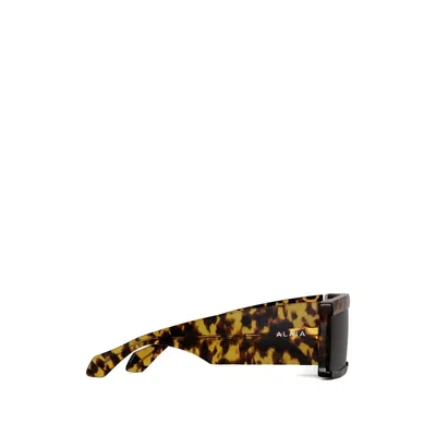 Alaïa Acetate Rectangular Mask Sunglasses In Brown