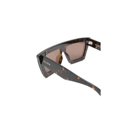 Alaïa Rectangular Acetate Sunglasses In Brown