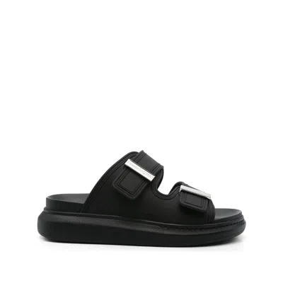 Alexander Mcqueen Elevated Rubber Sandals For Women In Black