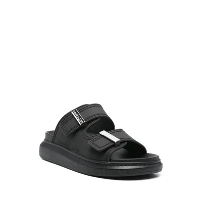 Alexander Mcqueen Elevated Rubber Sandals For Women In Black