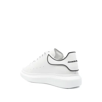 Alexander Mcqueen Chunky Leather Sneakers Featuring Perforated Profiles In White