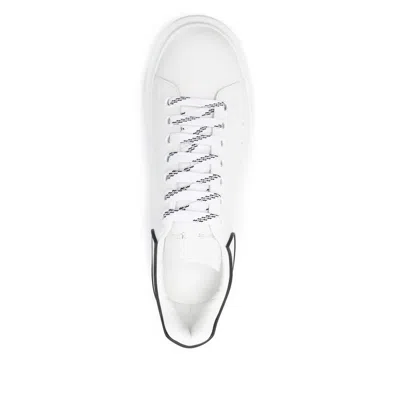 Alexander Mcqueen Chunky Leather Sneakers Featuring Perforated Profiles In White