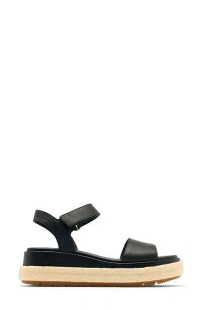 Sorel Sunpeak Ankle Strap Platform Sandal In Black
