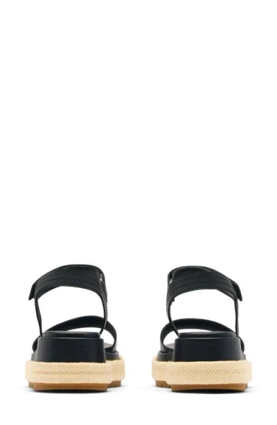 Sorel Sunpeak Ankle Strap Platform Sandal In Black