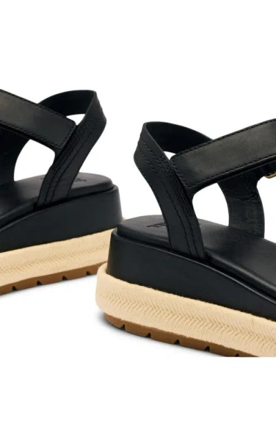 Sorel Sunpeak Ankle Strap Platform Sandal In Black