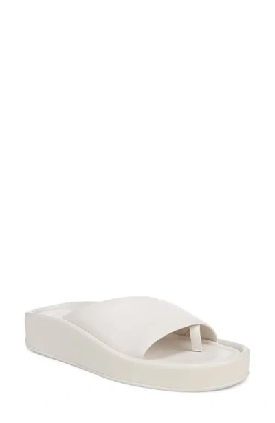 Naturalizer Wide Width Sofly Platform Thong Sandals In White