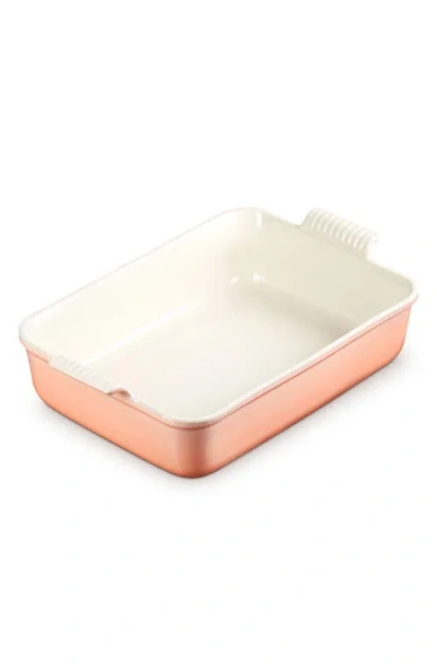 Le Creuset Stoneware 6.75 Quart Heritage Deep Rectangular Lasagna Dish In Pink