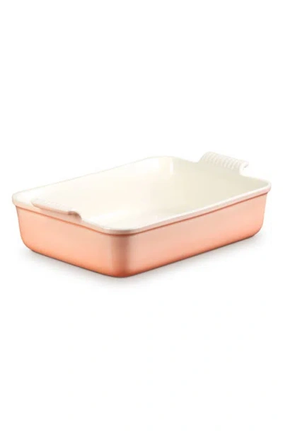 Le Creuset Stoneware 6.75 Quart Heritage Deep Rectangular Lasagna Dish In Pink