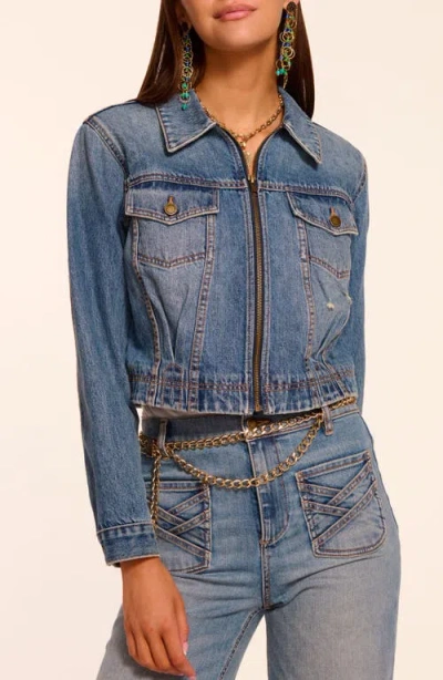 Ramy Brook Jannah Crop Nonstretch Denim Jacket In Blue