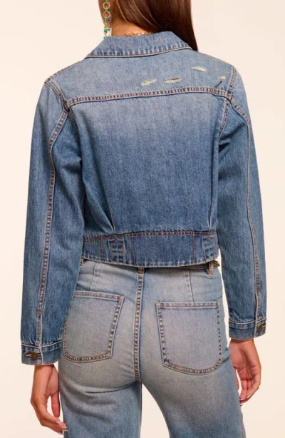 Ramy Brook Jannah Crop Nonstretch Denim Jacket In Blue