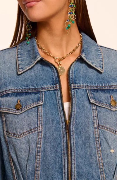Ramy Brook Jannah Crop Nonstretch Denim Jacket In Blue