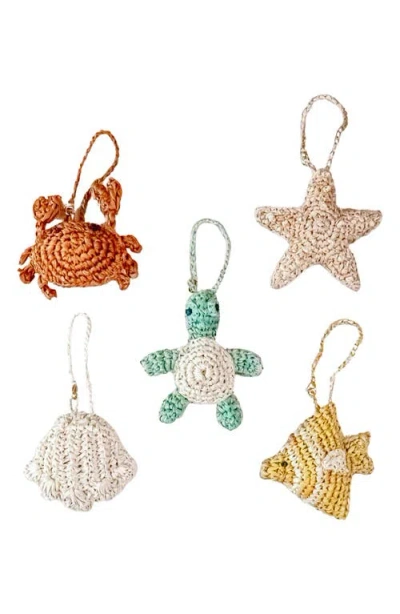 Likha Seashell Raffia Bag Charm In White