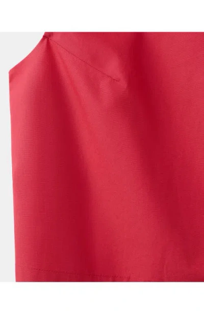 Mango Back Button Crop Top In Red