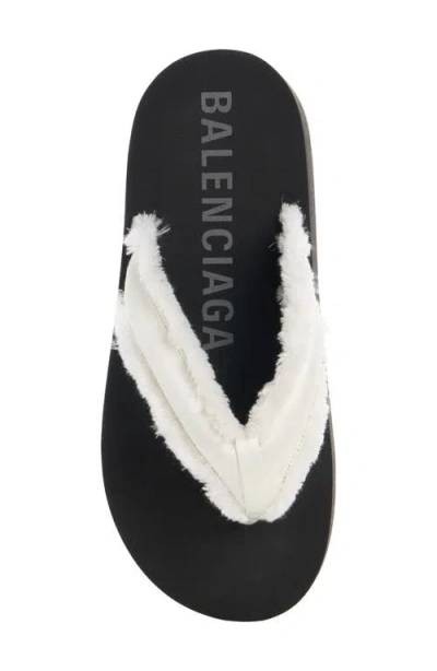Balenciaga Jet Leg Platform Flip Flops In Viscose In Black