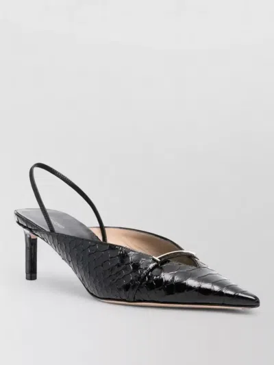 Tom Ford Semi Shiny Printed Python Bc Slingback In Black