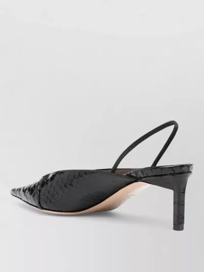 Tom Ford Semi Shiny Printed Python Bc Slingback In Black