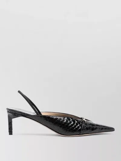 Tom Ford Semi Shiny Printed Python Bc Slingback In Black