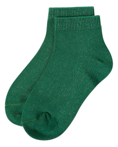 Memoi Basic Silky-soft Gauge Ankle Sock In Green