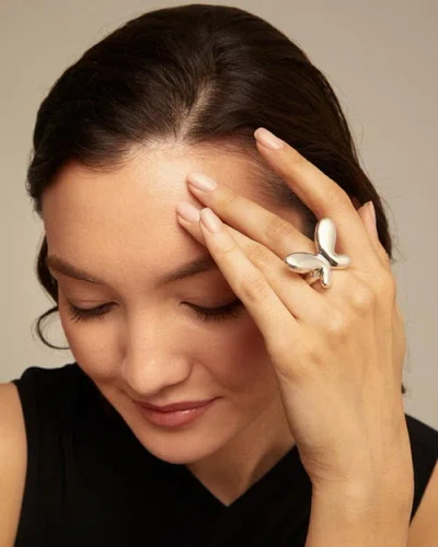 Unode50 Ring With Medium Butterfly Shape In Silver