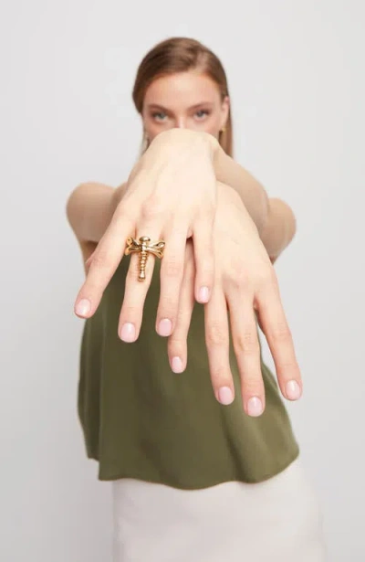 Unode50 Dragonfly Shape Ring In Gold