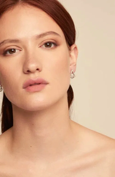 Unode50 Drop Oval Link Shaped Earrings In Silver