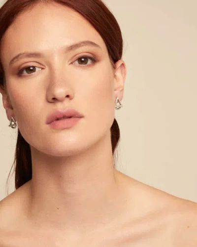 Unode50 Drop Oval Link Shaped Earrings In Silver